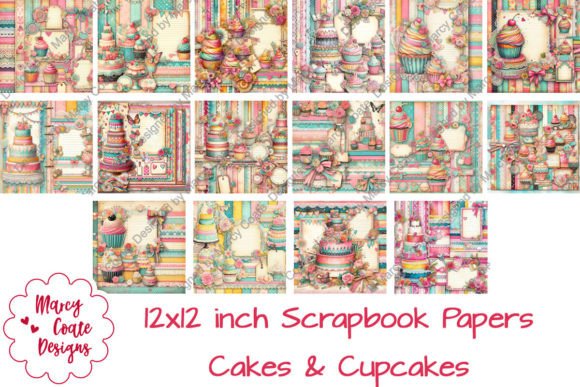 Download Cakes &amp; Cupcakes 12x12 Scrapbook Papers - Scrapbook papers Collection