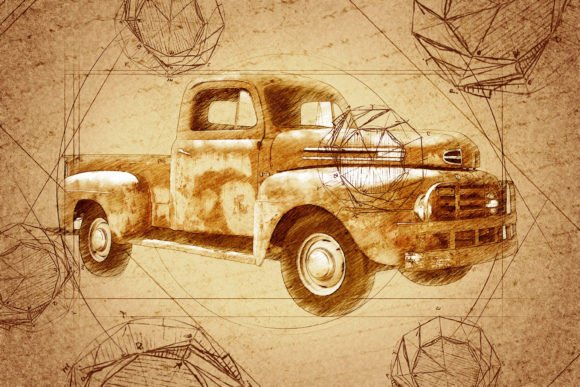 Download Vintage Truck Printable Graphics Pack 23 - Premium Resources