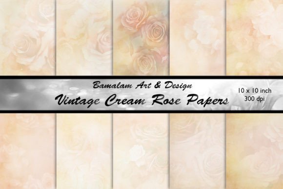 Download Vintage Cream Rose Scrapbook Papers - Scrapbook papers Collection
