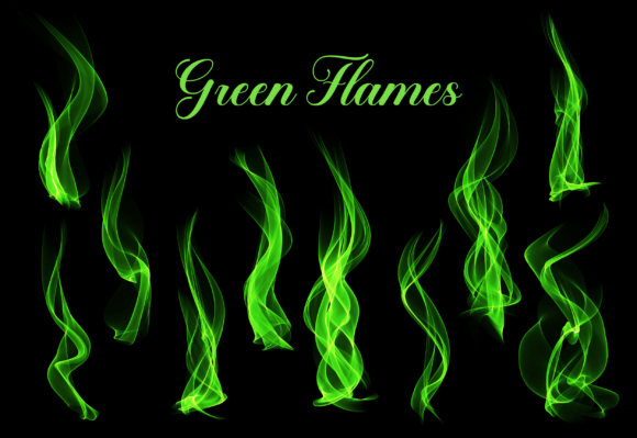 Download Evil Green Realistic Flames - Flames Collection