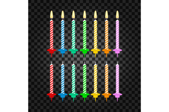 Download Candles with Burning Flames of Wax Paraf - Flames Collection
