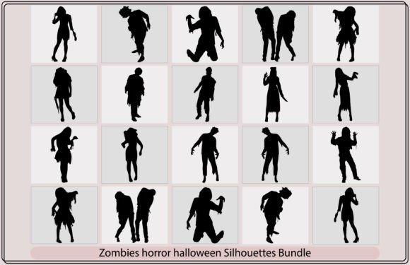 Download Zombie Silhouettes Set,Zombie Hand Set - Zombie silhouettes Collection