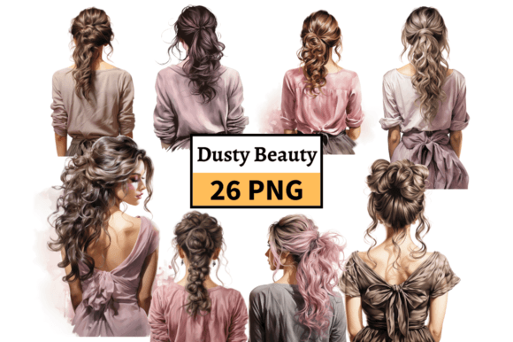 Download Dusty Pink Fashion Girl Clipart Bundle - Dusty pink Collection