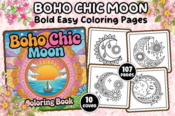 Download Boho Chic Moon Coloring Pages for Adults - Premium Resources